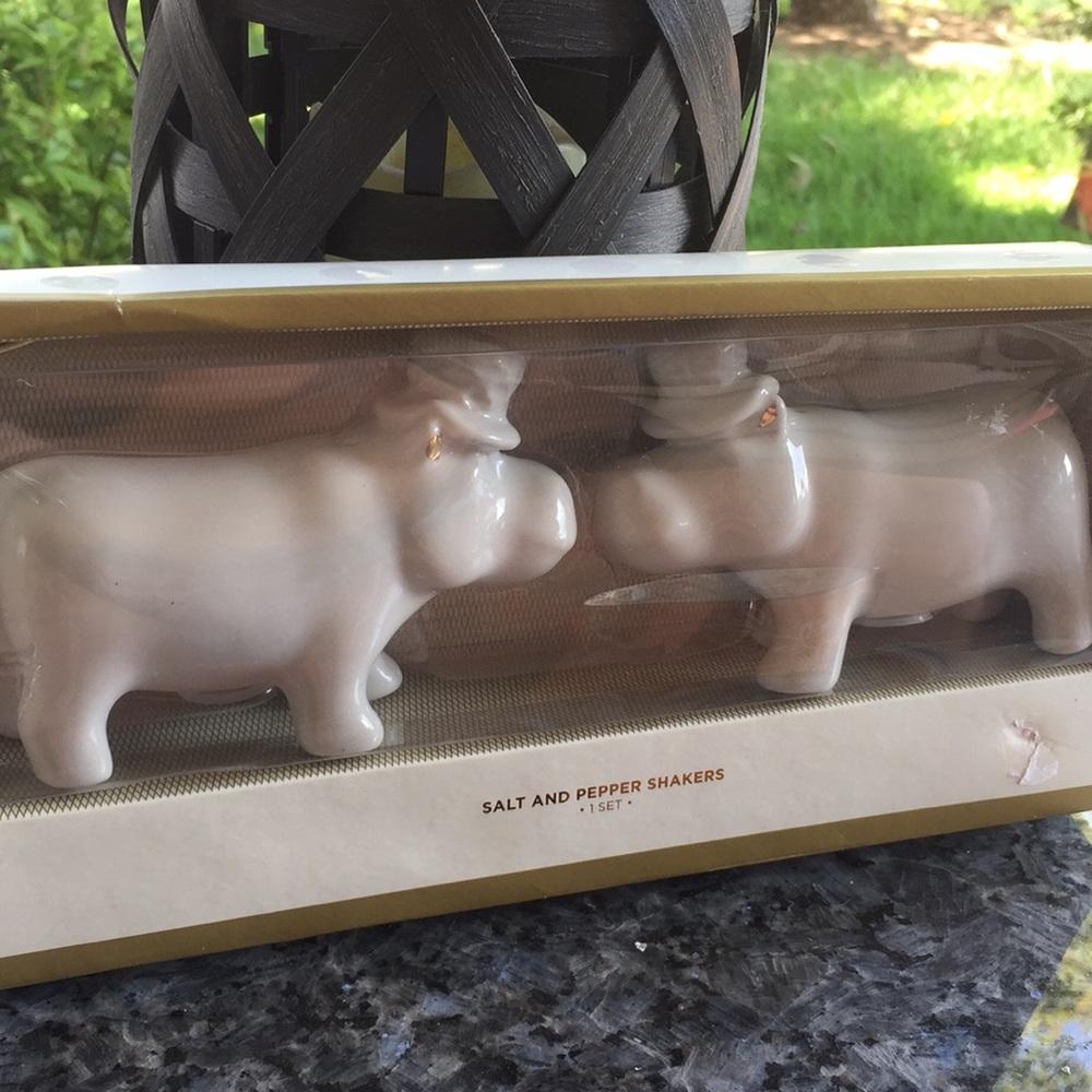 NIB Hippo salt and pepper shakers !